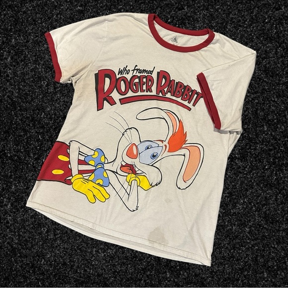 Disney Other - Disney Parks *rare* Who Framed Roger Rabbit Men’s T-Shirt - White & Red